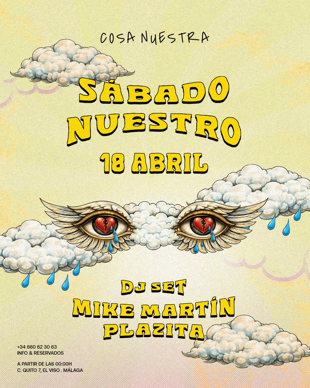 Sábado Nuestro — 18 de Abril · Mike Martín & Plazita en Cosa Nuestra Málaga
