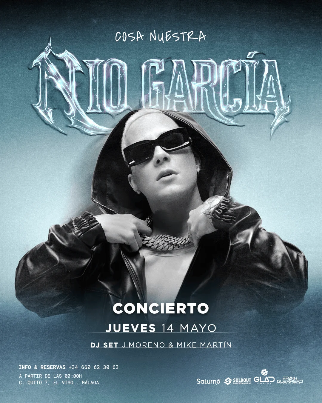Nio García en Concierto en Cosa Nuestra Málaga — Jueves 14 de Mayo 2026 — Cosa Nuestra Málaga