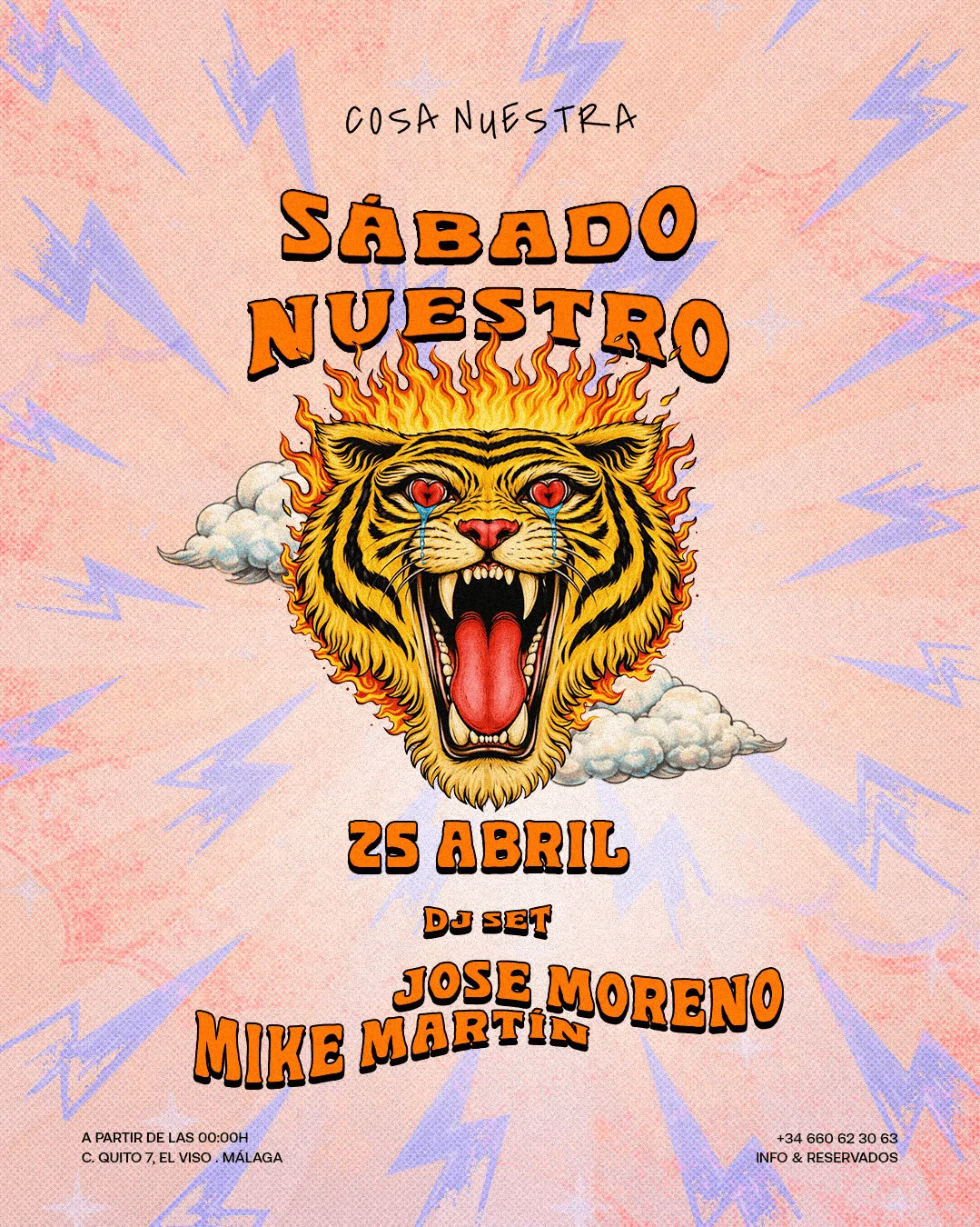 Sábado Nuestro — 25 de Abril · Jose Moreno & Mike Martín en Cosa Nuestra Málaga — Cosa Nuestra Málaga